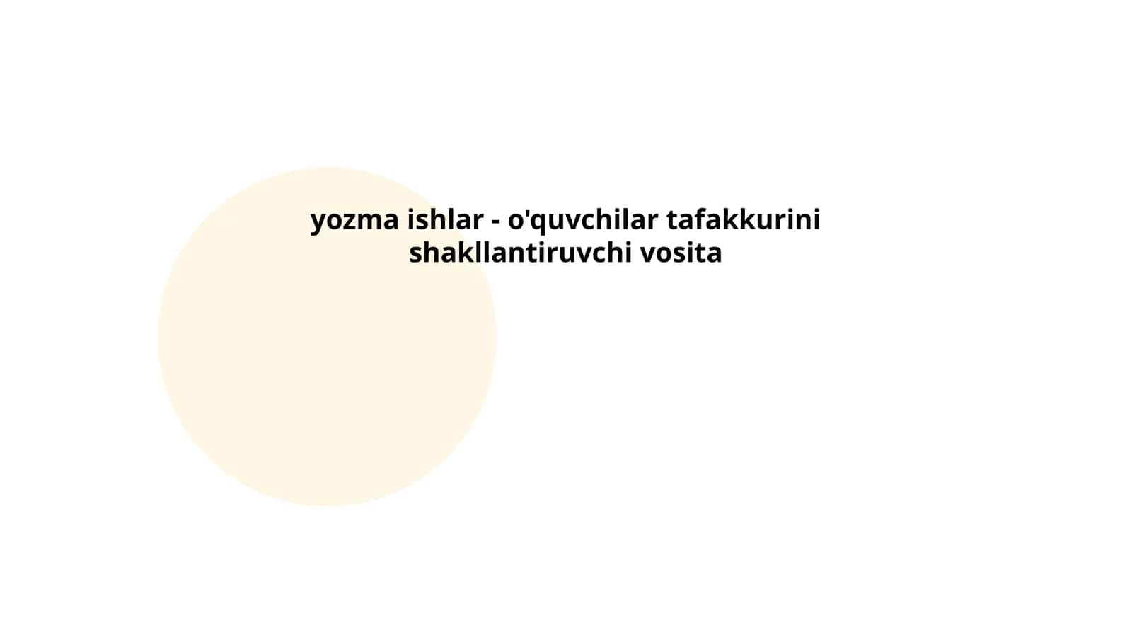 O'qitishda yozma ishlar va tafakkur jarayoni 1