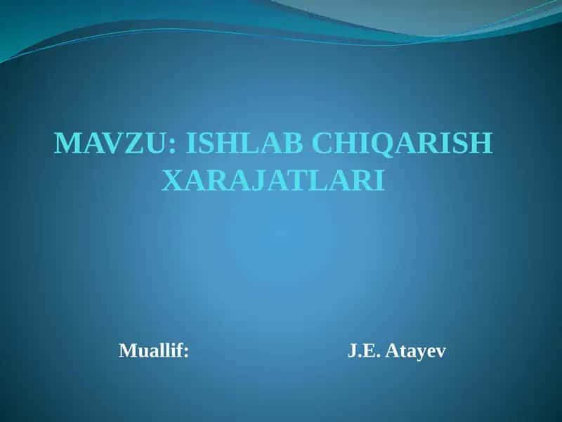 Ishlab chiqarish хarajatlari 1