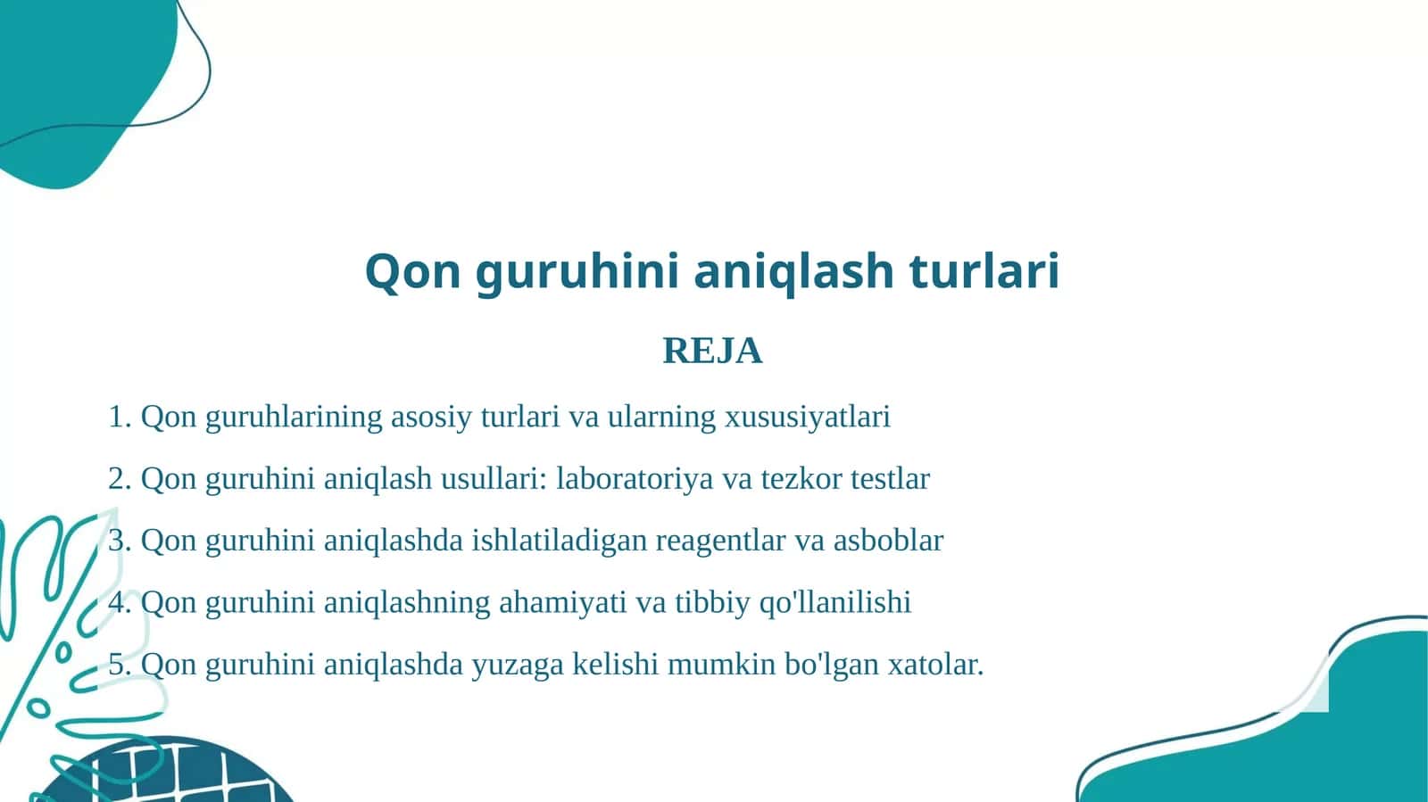 Qon guruhini aniqlash turlari 1