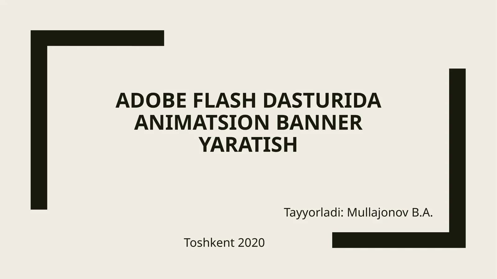 Adobe Flash dasturida animatsion banner yaratish 1