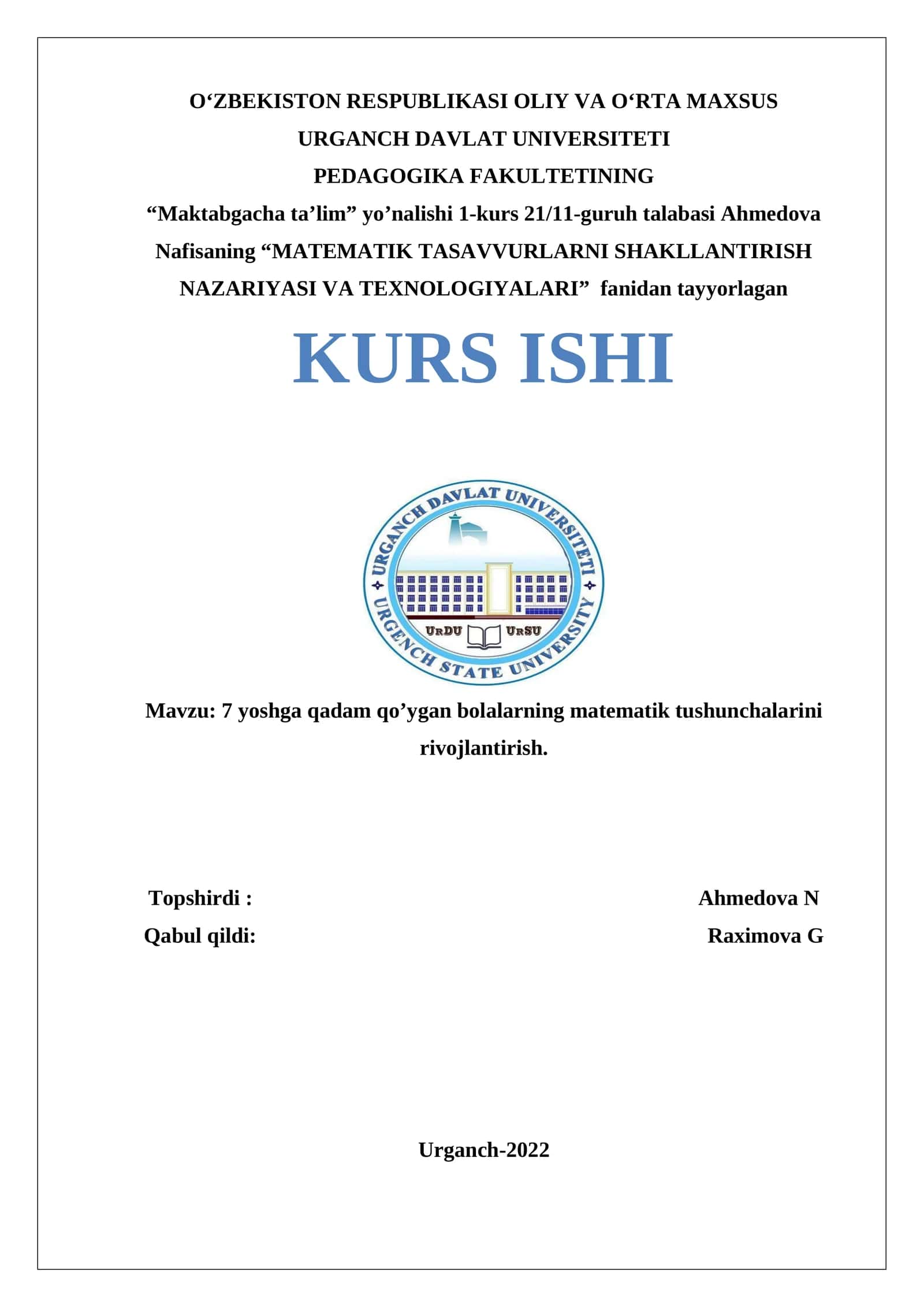 MATEMATIK TASAVVURLARNI SHAKLLANTIRISH NAZARIYASI VA TEXNOLOGIYALARI 1