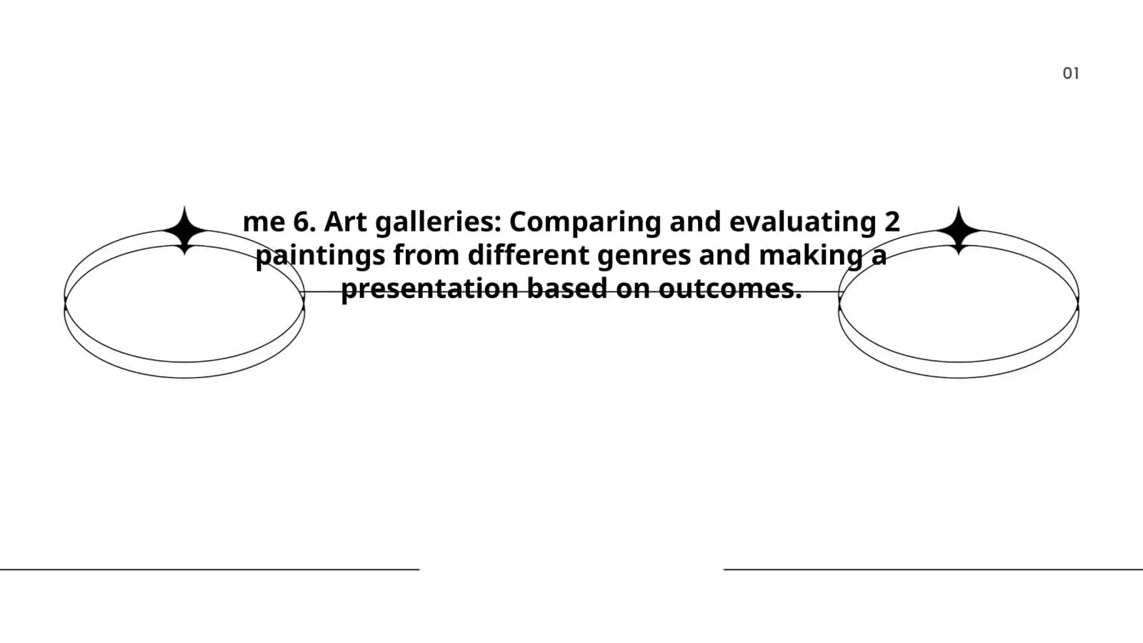 Art galleries: Comparing and evaluating 2 paintings from different genres and making a presentation based on outcomes 1