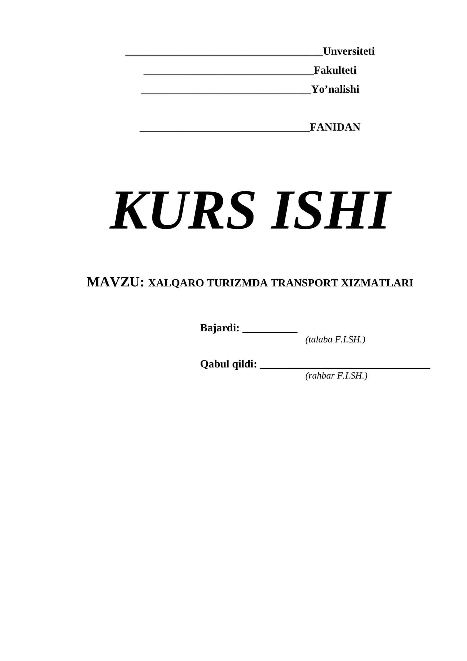 XALQARO TURIZMDA TRANSPORT XIZMATLARI 1