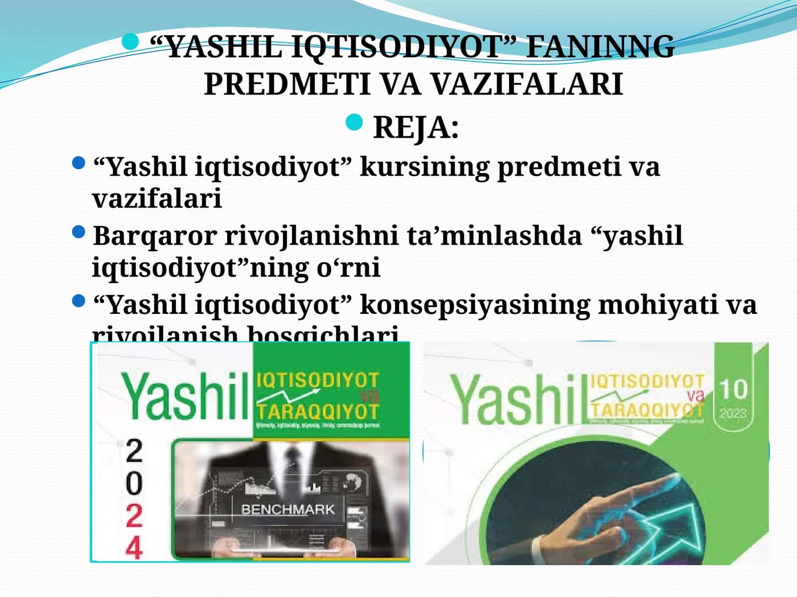 Yashil iqtisodiyot 1