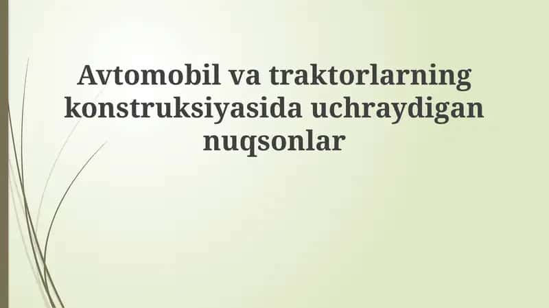 Umumiy nuqsonlar va ularning sabablari 1