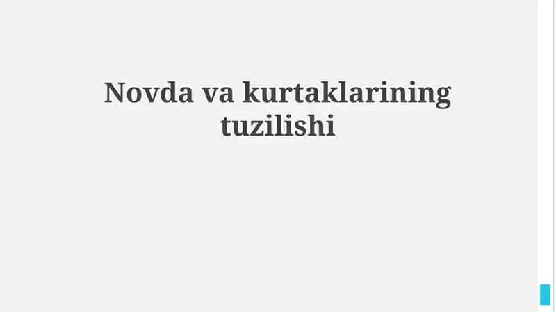 Poyaning tuzilishi va kurtaklarning tasnifi 1