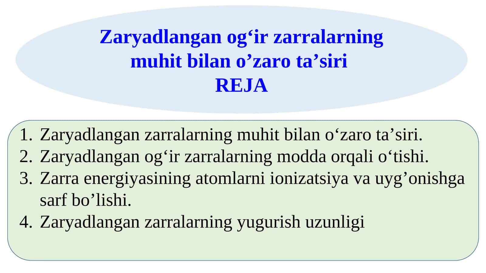 Zaryadlangan og‘ir zarralarningmuhit bilan o’zaro ta’siri 1