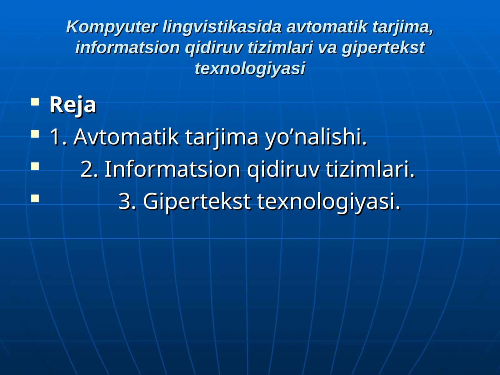 Kompyuter lingvistikasida avtomatik tarjima, informatsion qidiruv tizimlari va gipertekst texnologiyasi 1