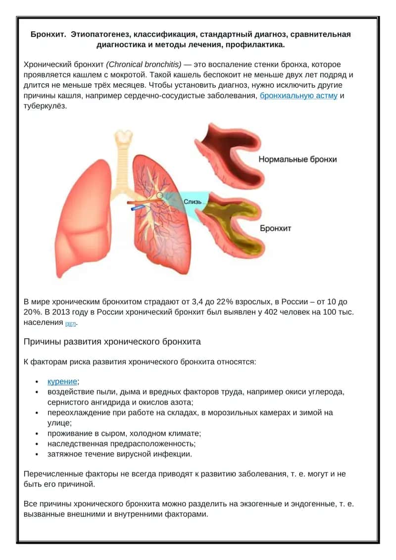 Хронический бронхит 1