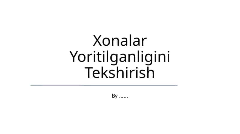 Xonalar Yoritilganligini Tekshirish 1