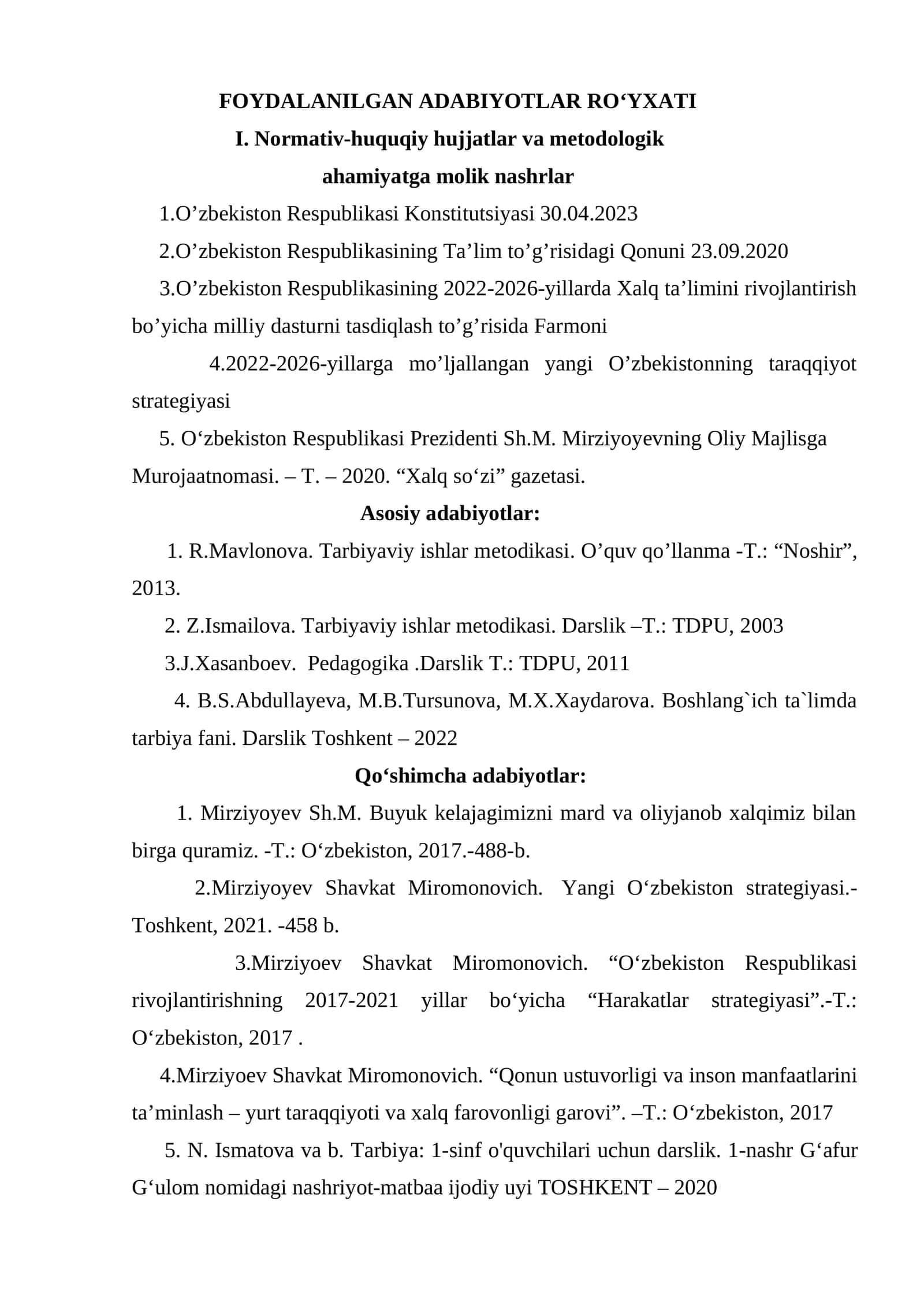Boshlang`ich ta`limda tarbiya fani. Darslik 1