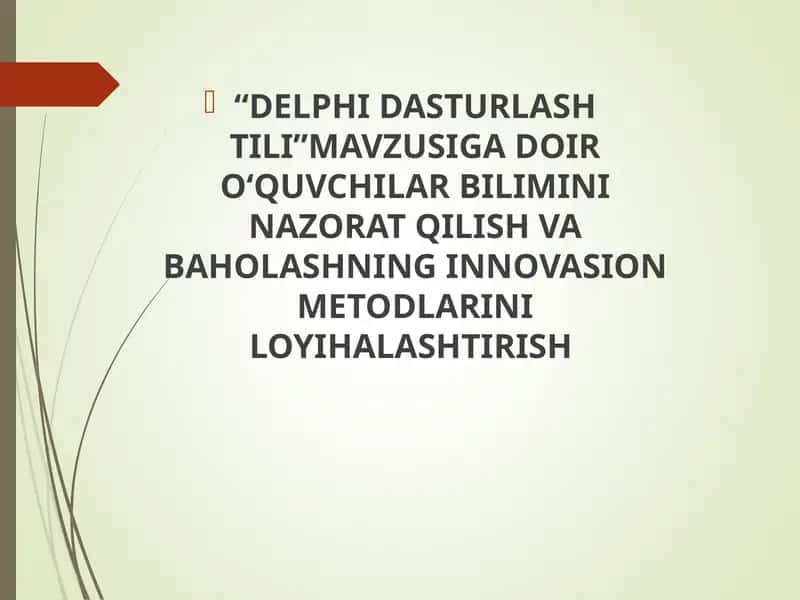 Delphi dasturlash tili tarixi 1
