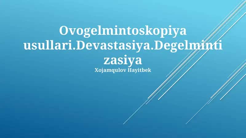 Ovogelmintoskopiya usullari 1