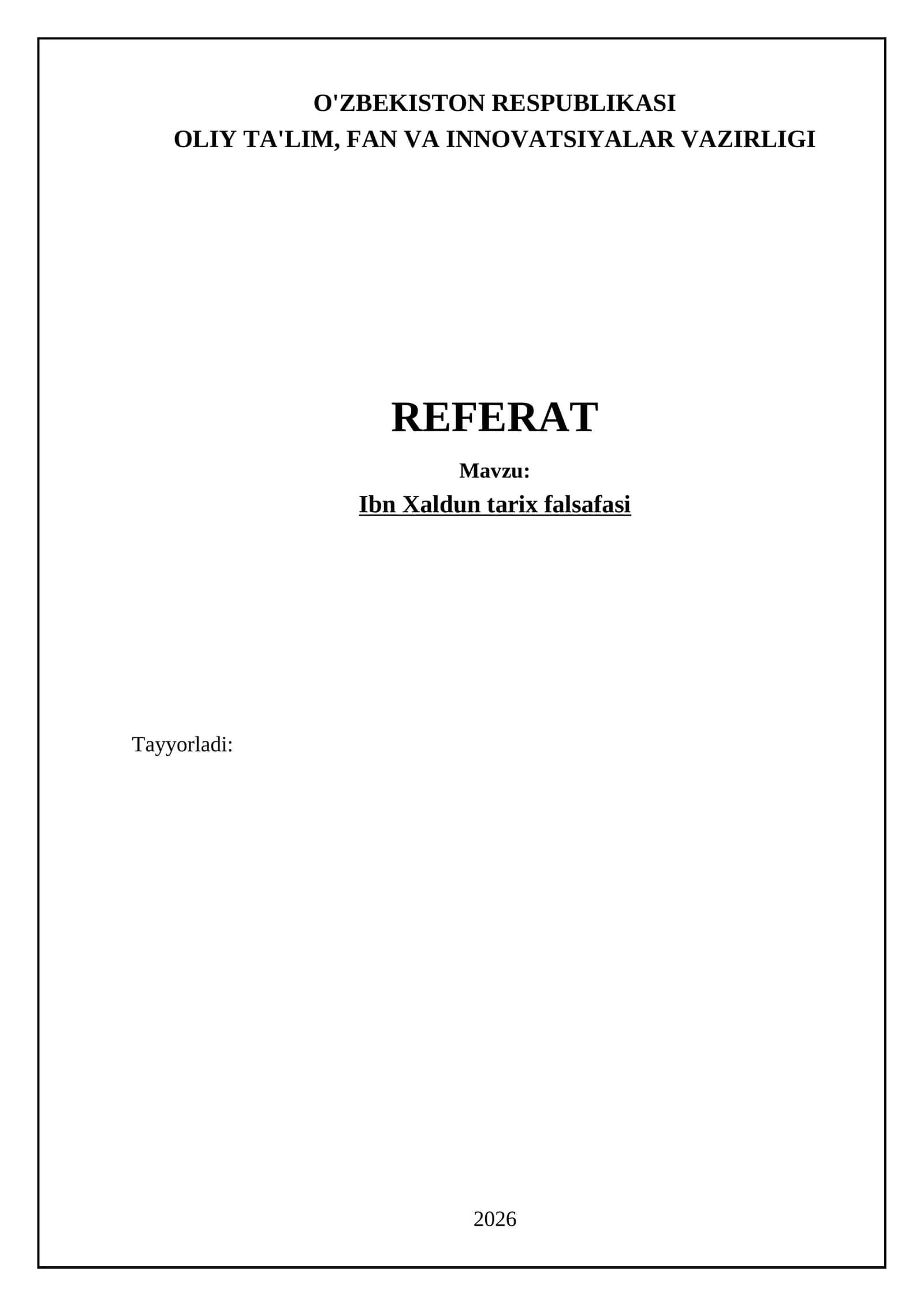 Ibn Xaldun tarix falsafasi 1
