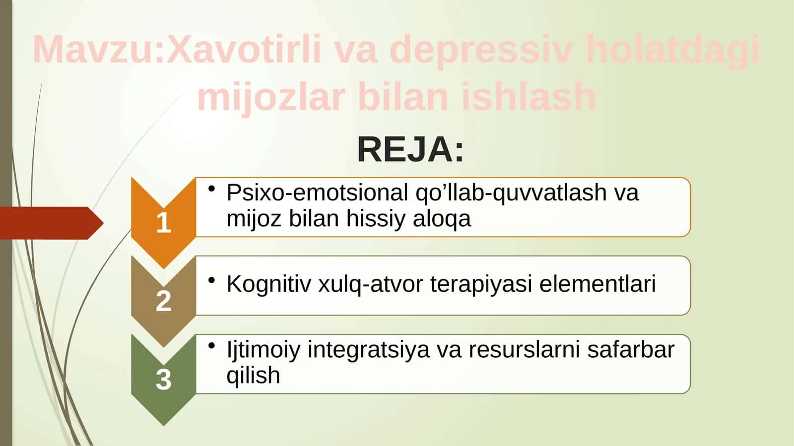 Xavotirli-depressiv holatdagi mijozlar bilan ishlash 1