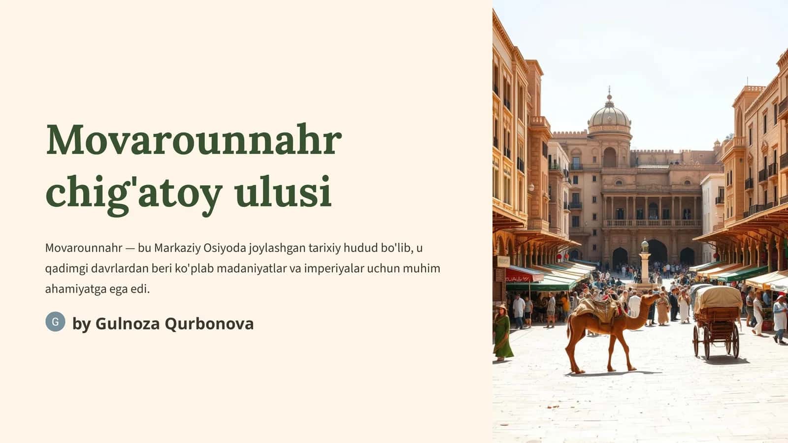 Movarounnahr chig'atoy ulusi mavzusida tayyor taqdimot 1