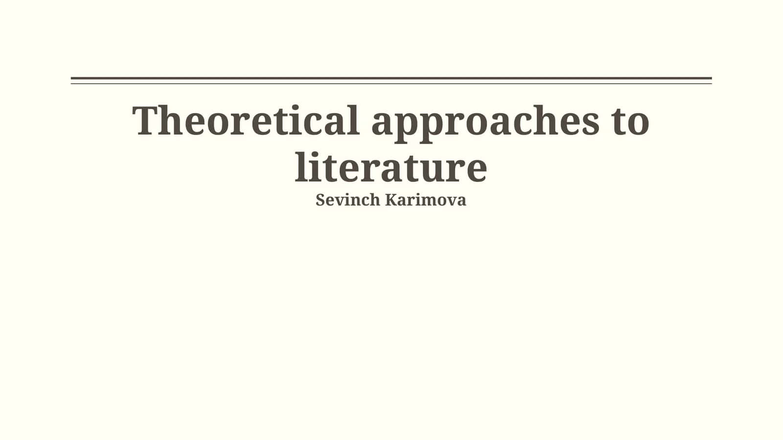 Feminist Literary Theory 1