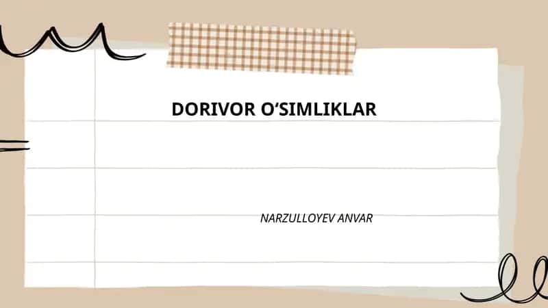 DORIVOR O‘SIMLIKLAR 1