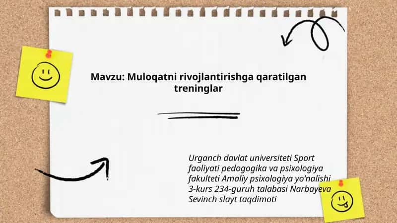 Muloqatni rivojlantirishga qaratilgan treninglar 1
