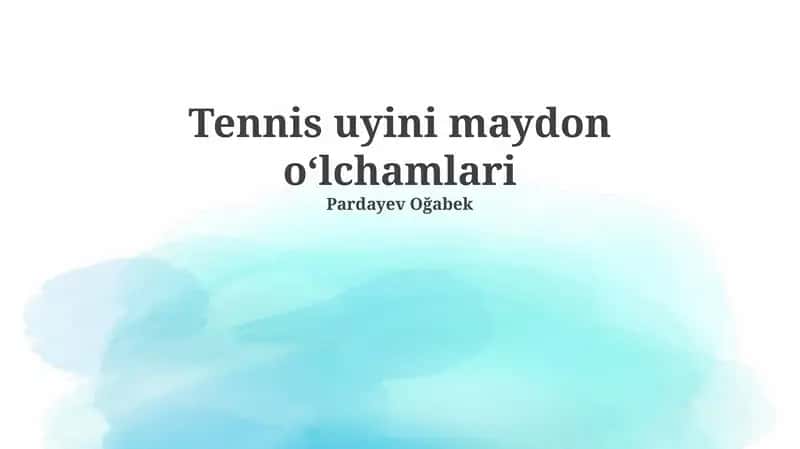 Tennis uyini maydon oʻlchamlari 1