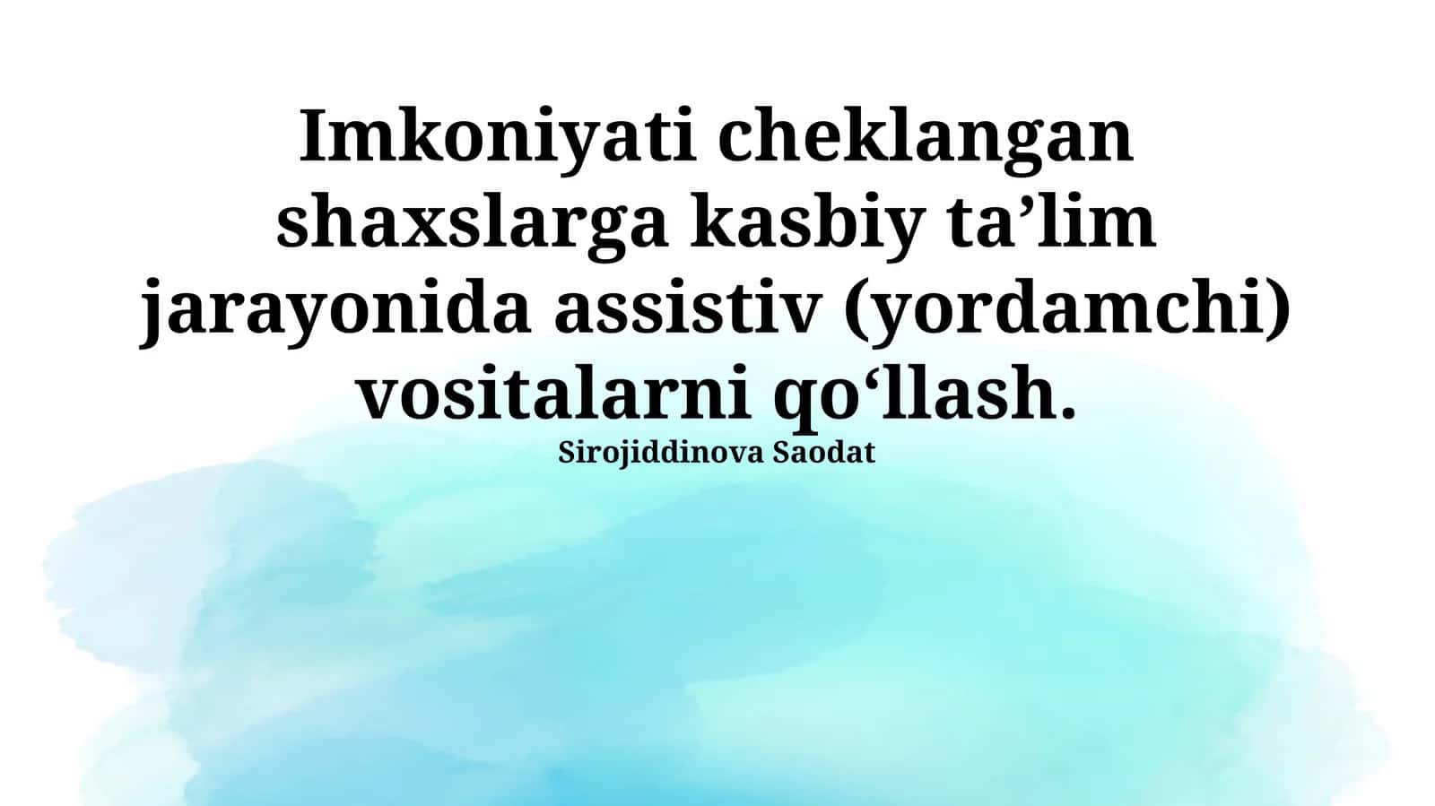 Imkoniyati cheklangan shaxslarga kasbiy ta’lim jarayonida assistiv (yordamchi) vositalarni qо‘llash 1