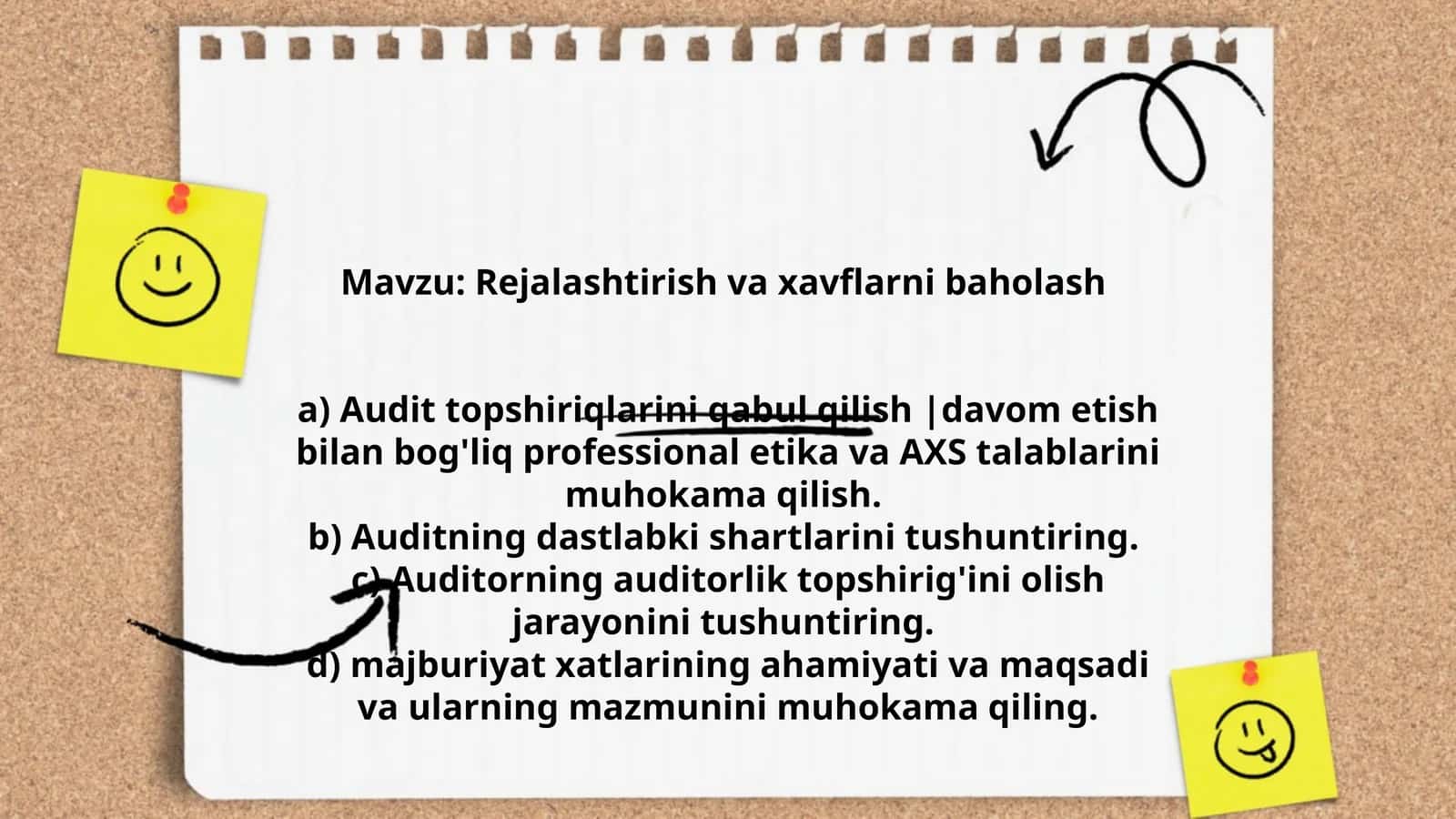 Rejalashtirish va xavflarni baholash 1