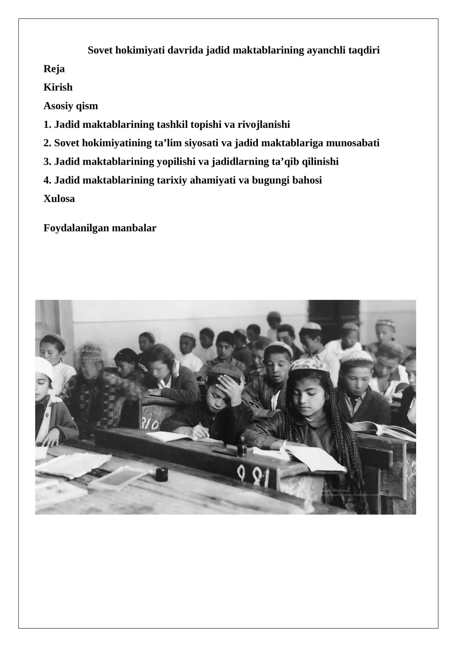 Sovet hokimiyati davrida jadid maktablarining ayanchli taqdiri 1