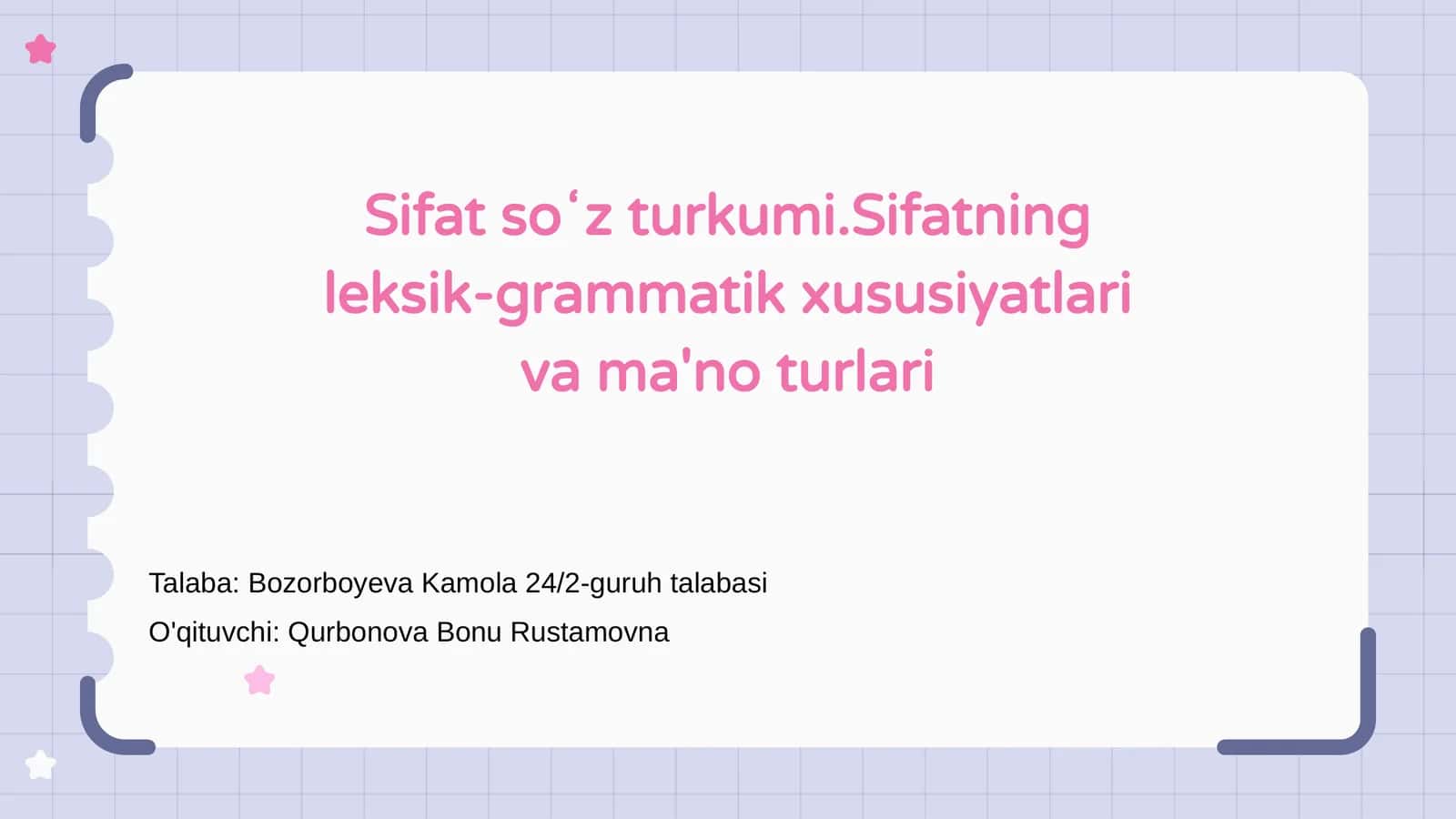 Sifat soʻz turkumi 1