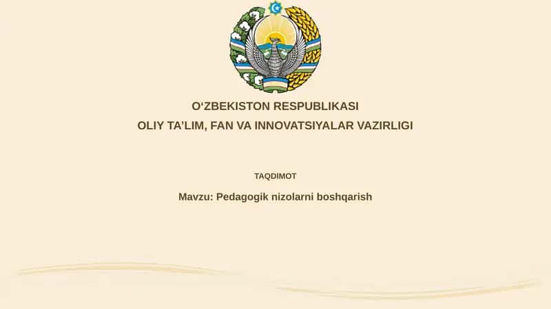 Mojarolarni boshqarish pedagogikasi 1