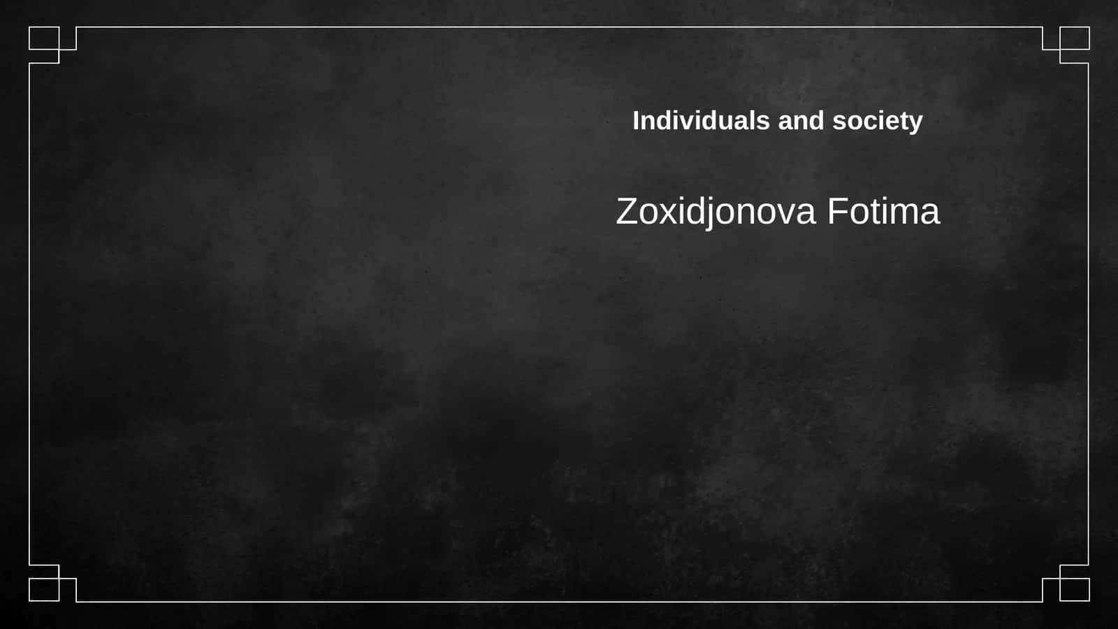 Individuals and society 1