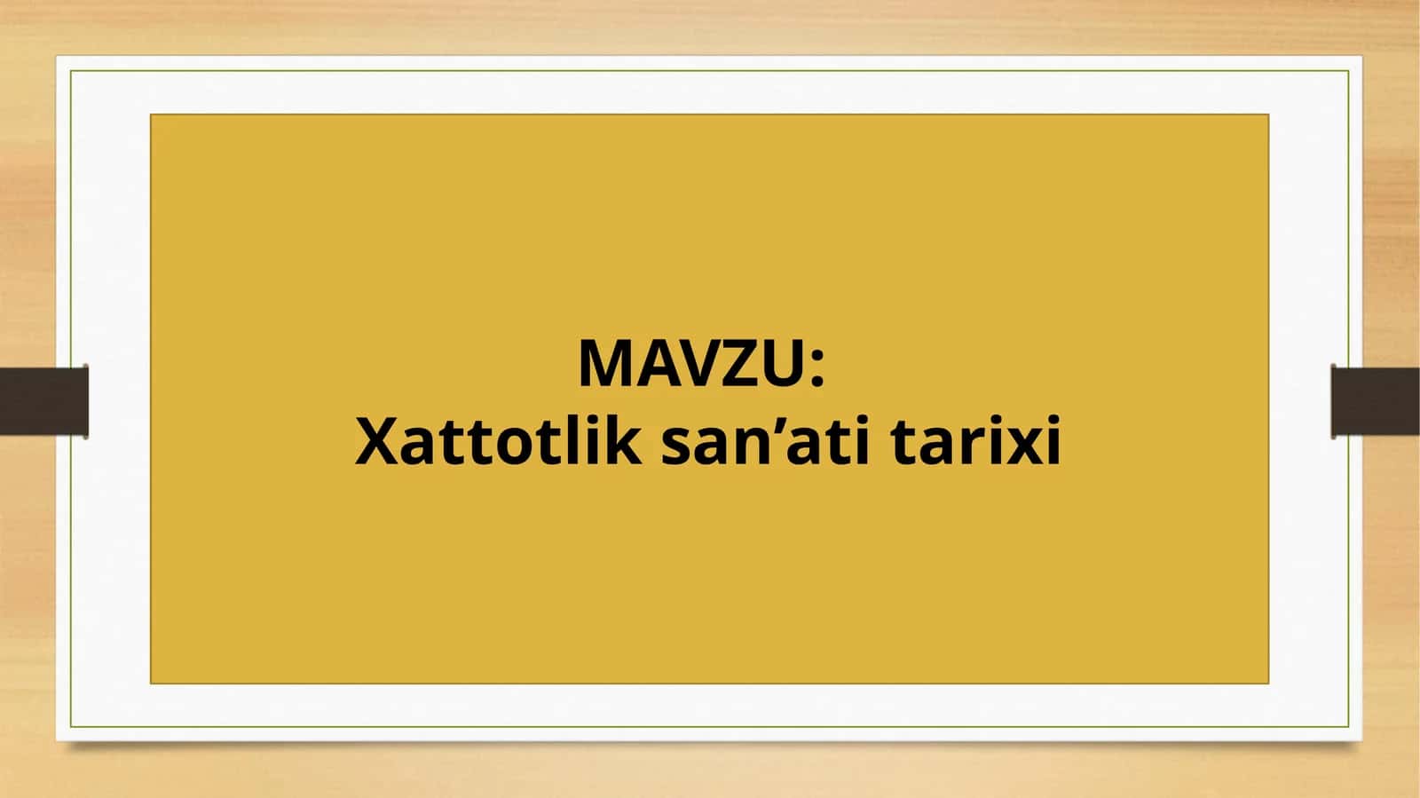 Xattotlik san’ati tarixi 1
