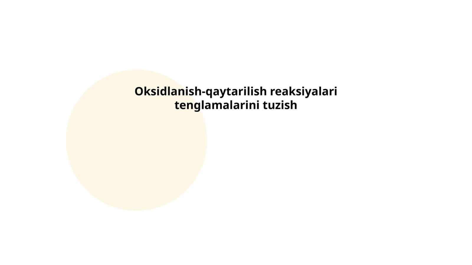 Oksidlanish-qaytarilish reaksiyalarini tuzish 1