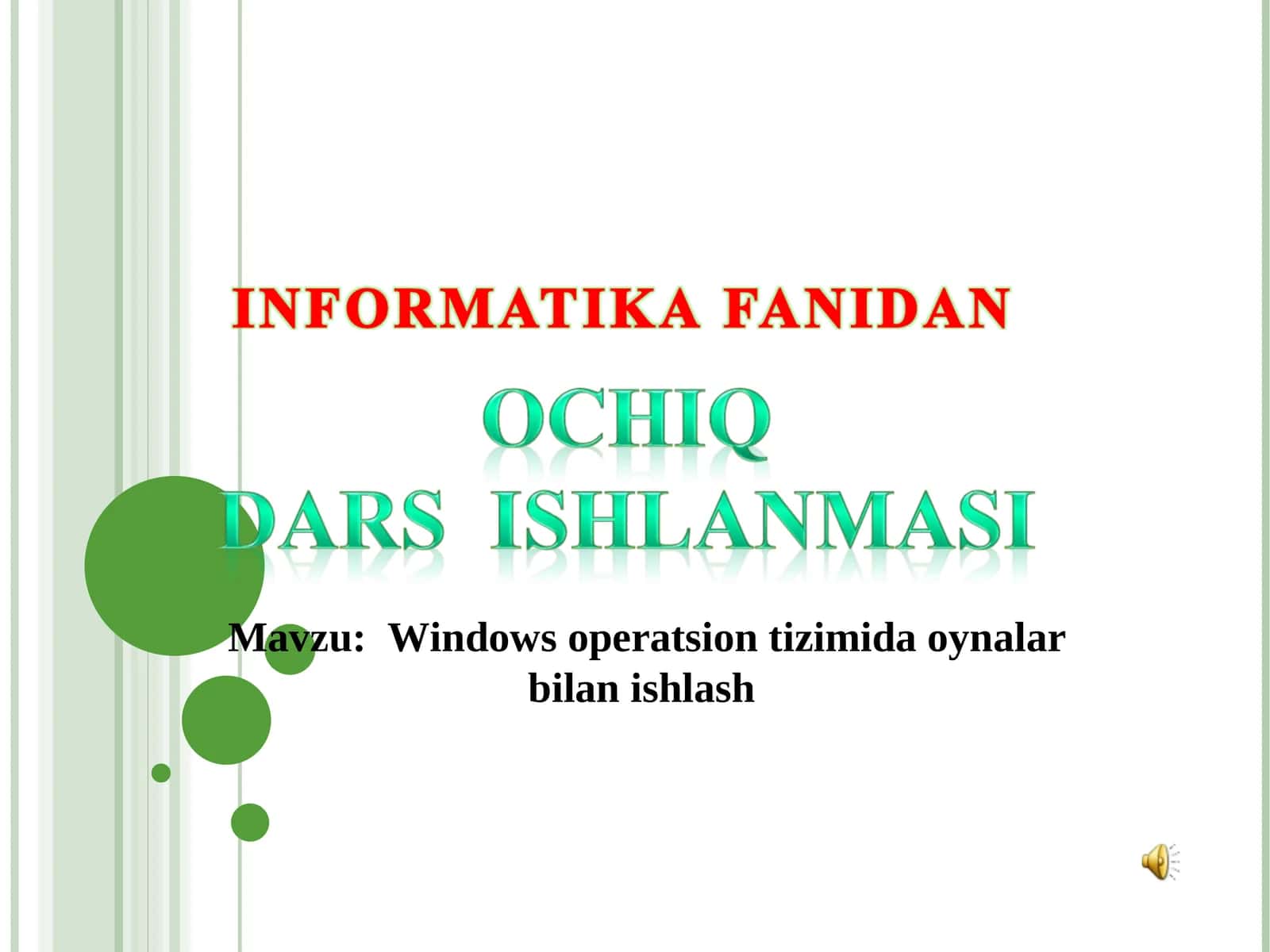 Windows operatsion tizimida oynalar bilan ishlash 1