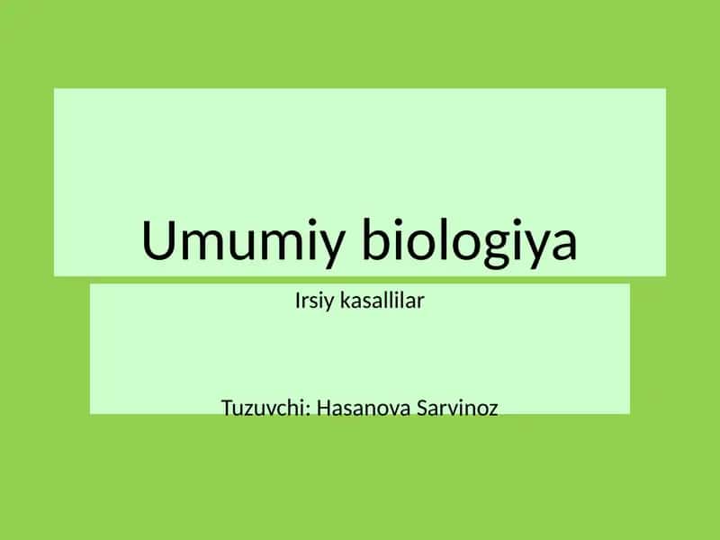 Umumiy biologiya 1