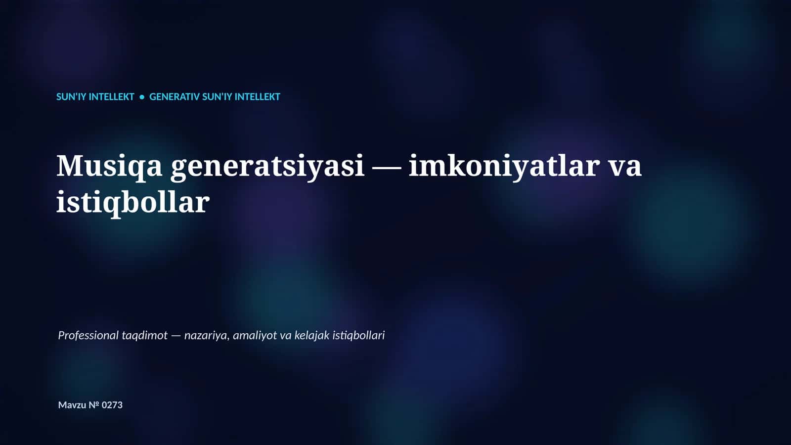 Generativ SUN'IY INTELLEKT 1