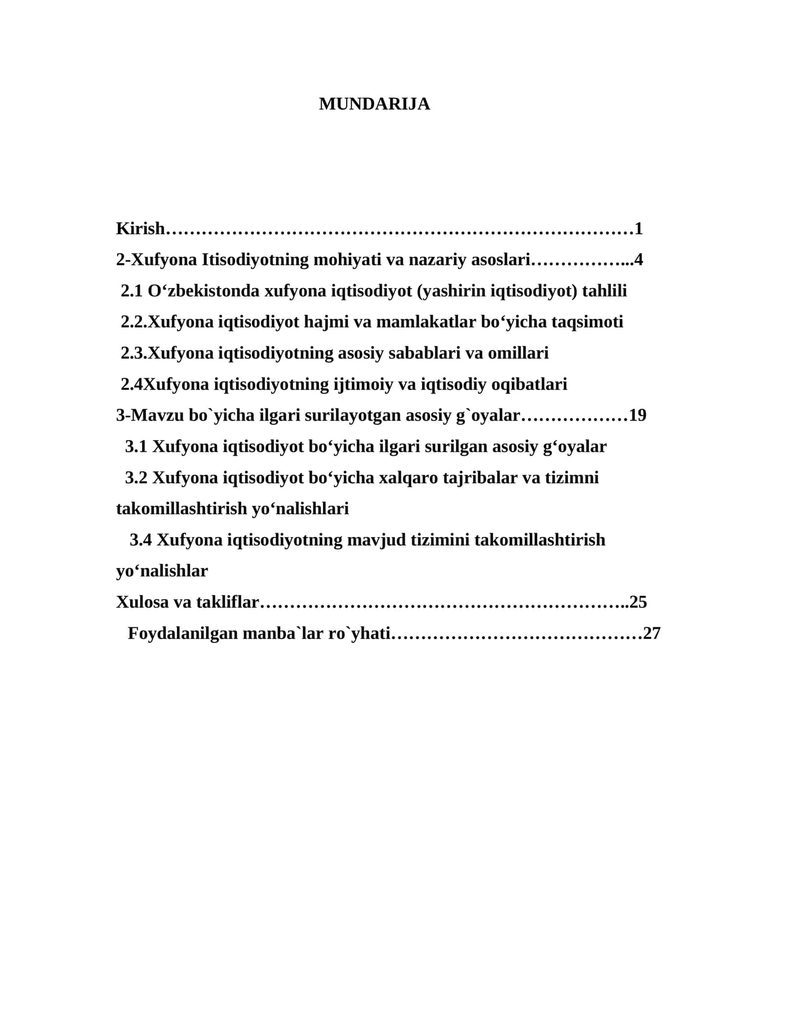 Xufyona Iqtisodiyotning Mohiyati va Nazariy Asoslari 1