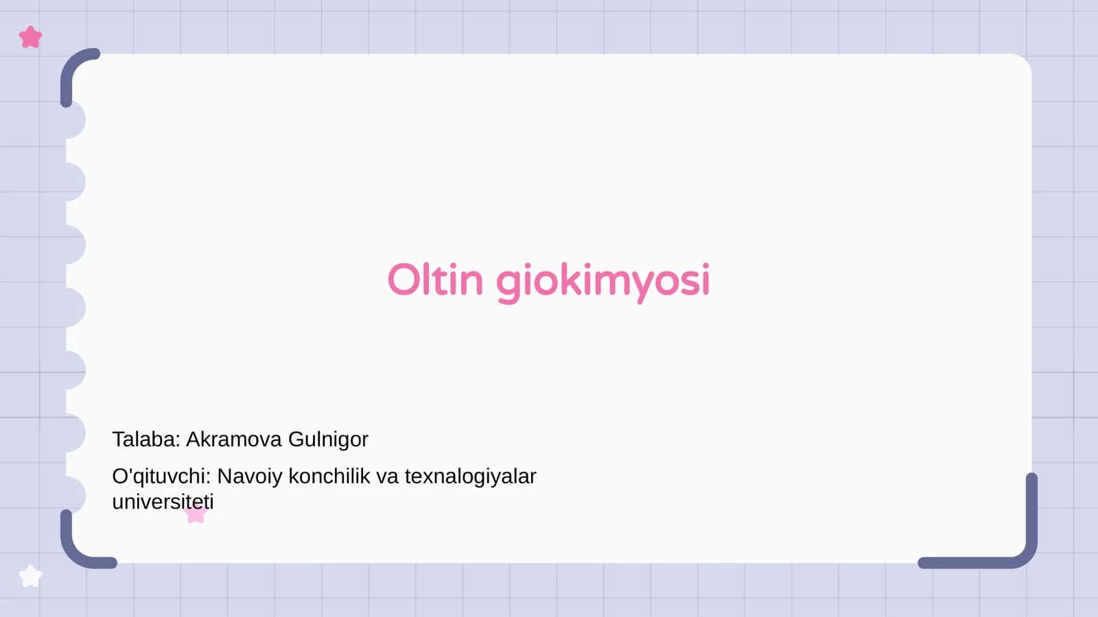 Oltin giokimyosi 1