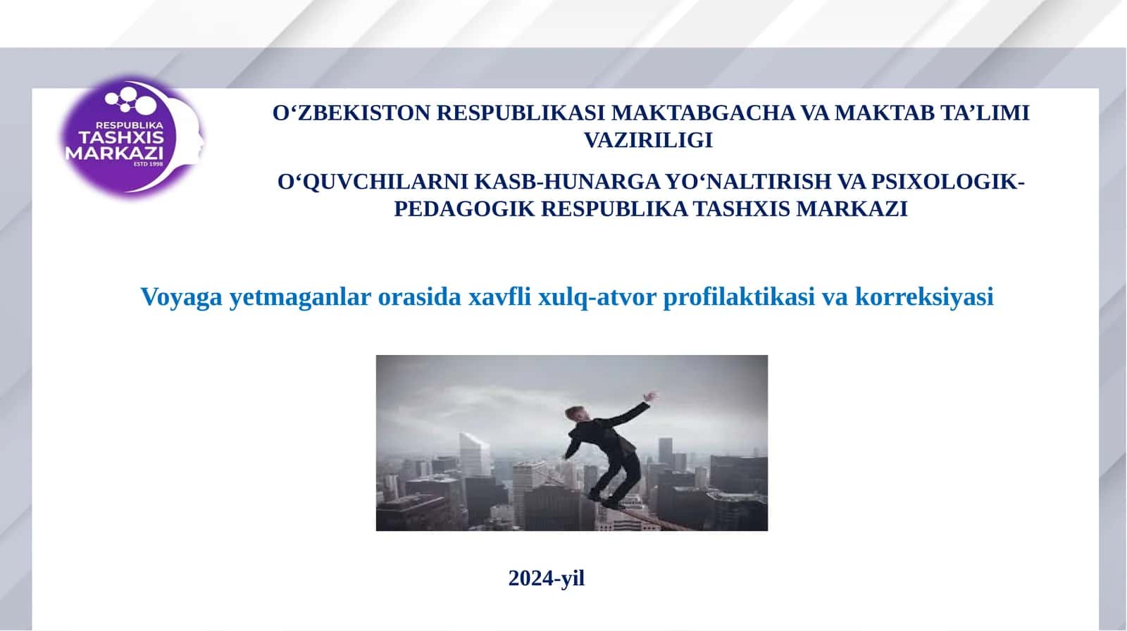 Voyagayetmaganlar orasida xavfli hulq-atvor profilaktikasi va korreksiyasi 1