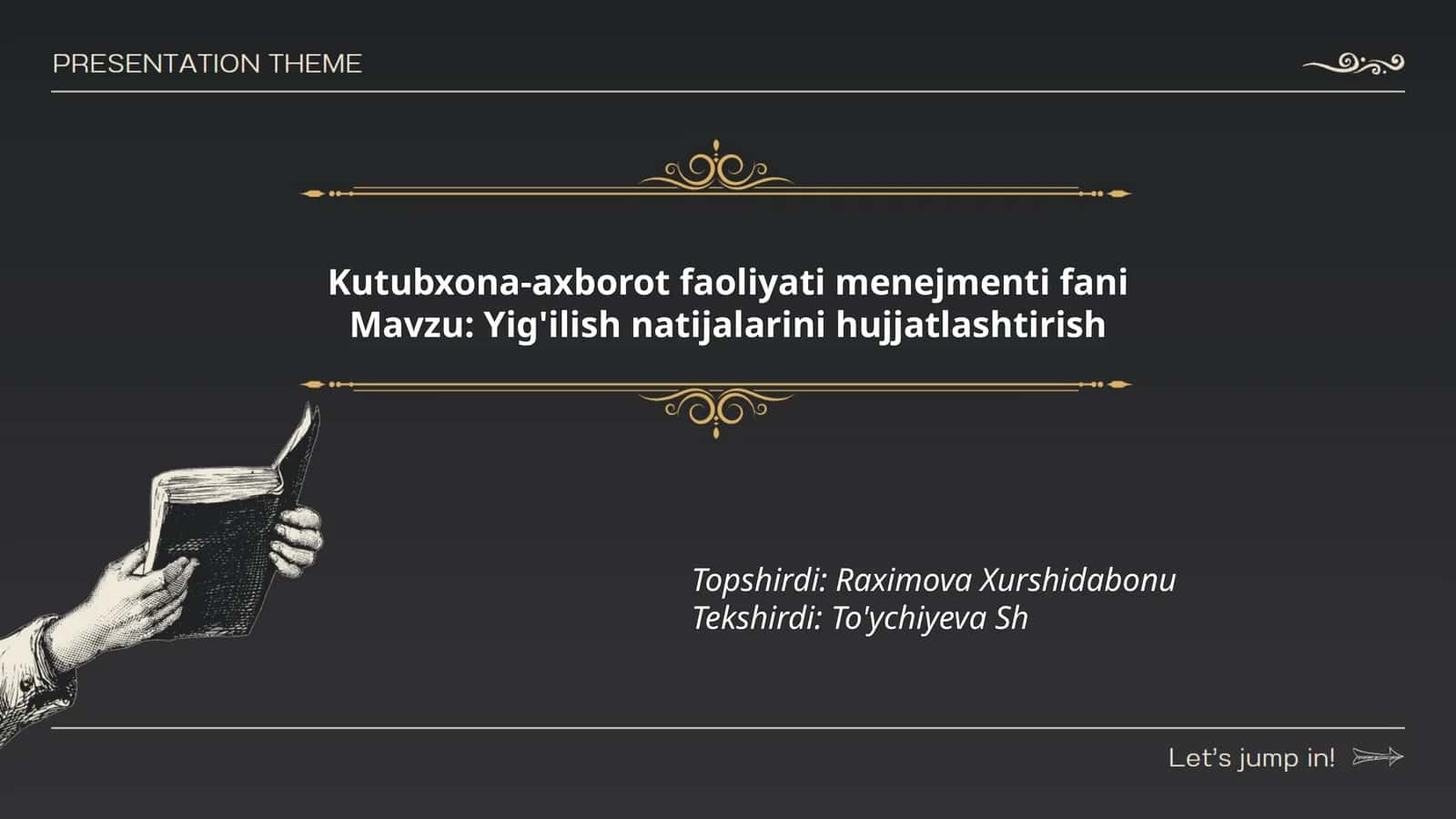 Kutubxona-axborot faoliyati menejmenti fani 1