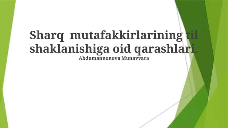 Sharq mutafakkirlarining til shaklanishiga oid qarashlari 1
