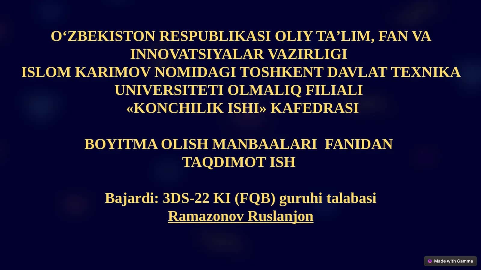 Mineral hosil qiluvchi gidrotermal jarayonlar 1