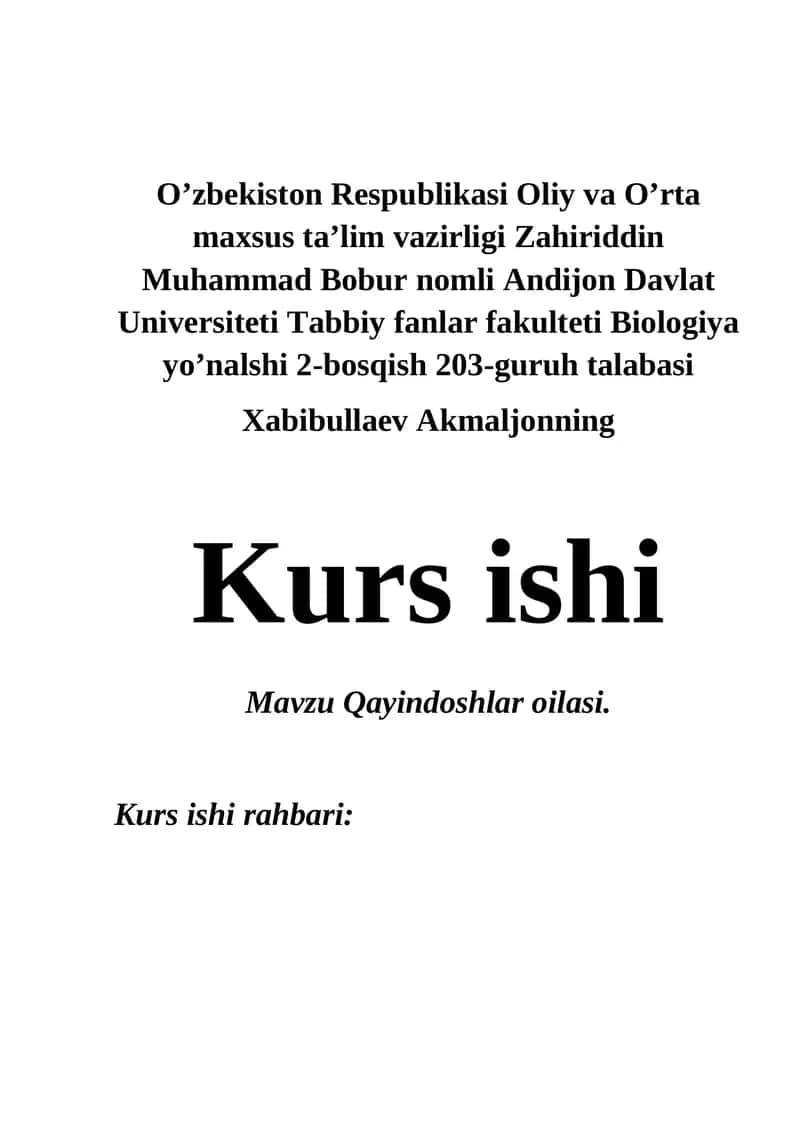 Qayindoshlar oilasi 1