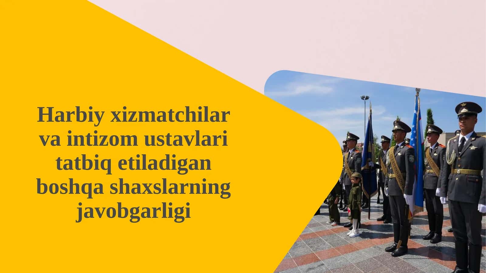 Harbiy xizmatchilar va intizom ustavlari tatbiq etiladigan boshqa shaxslarning javobgarligi 1
