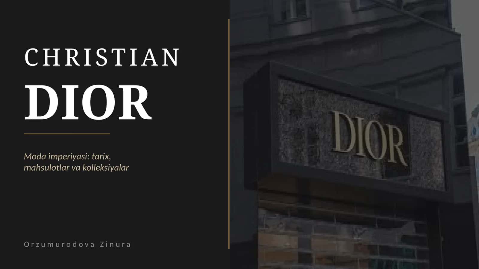 Dior kompaniyasi uchun taqdimot 1