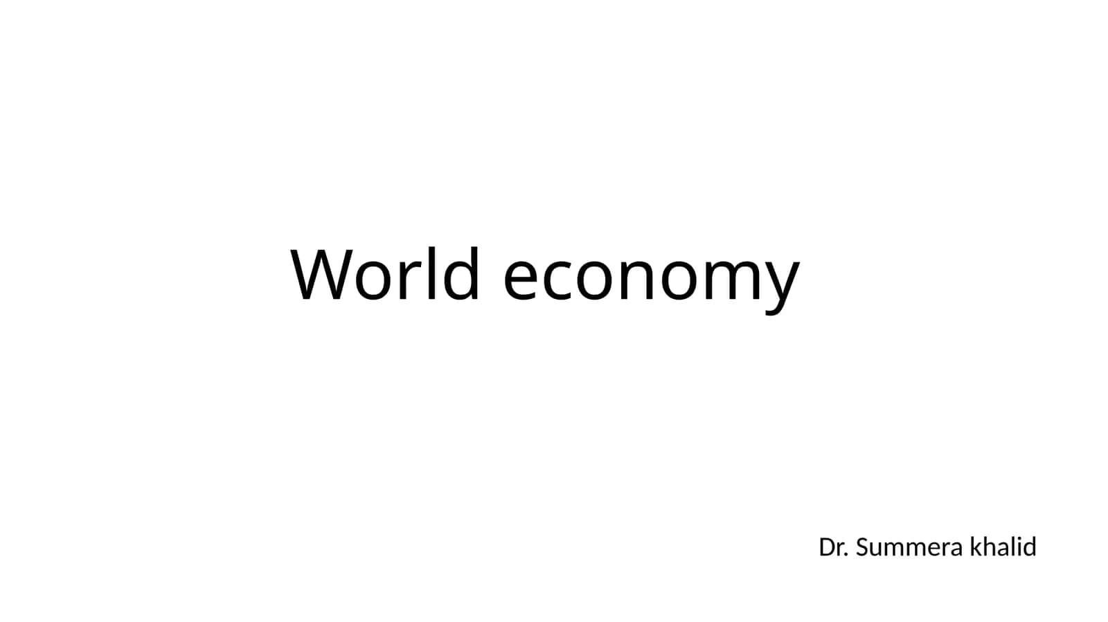 World Economy 1