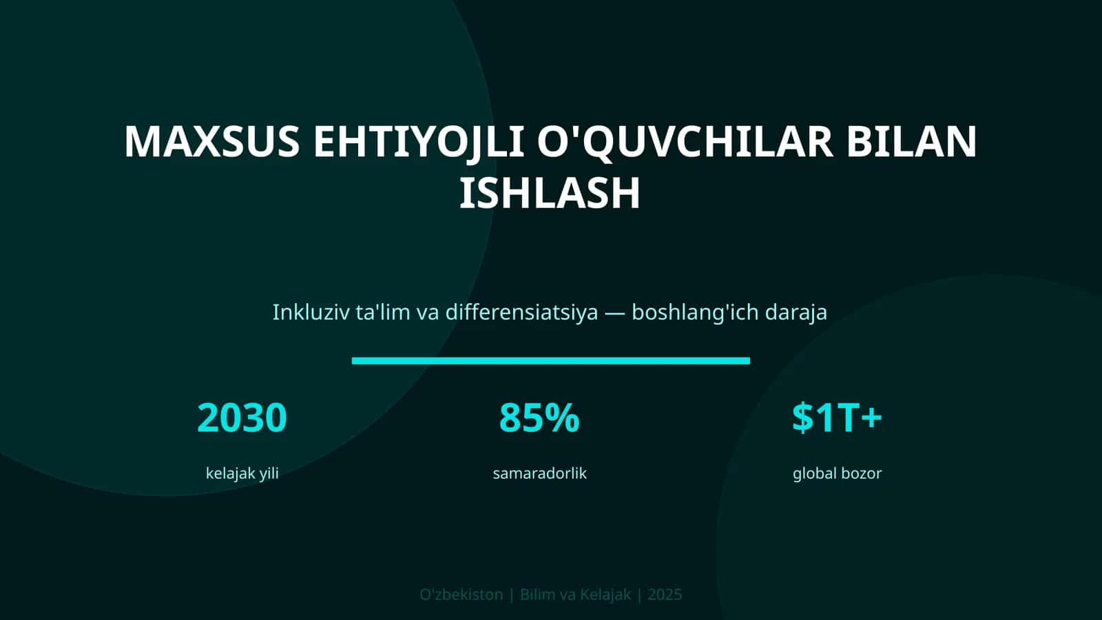 Maxsus ehtiyojli o'quvchilar bilan ishlash 1