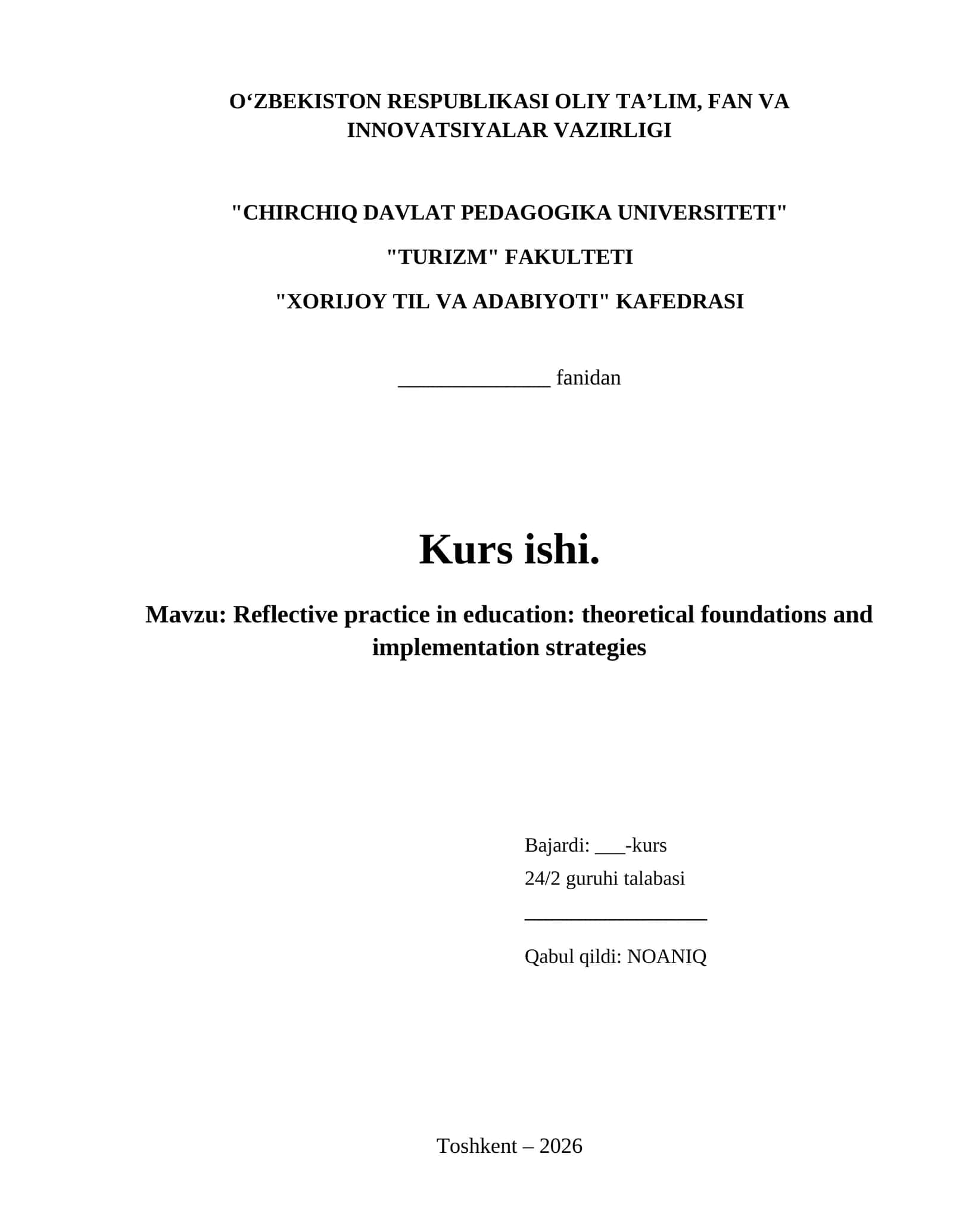 Reflective practice in education: theoretical foundations and implementation strategies 1