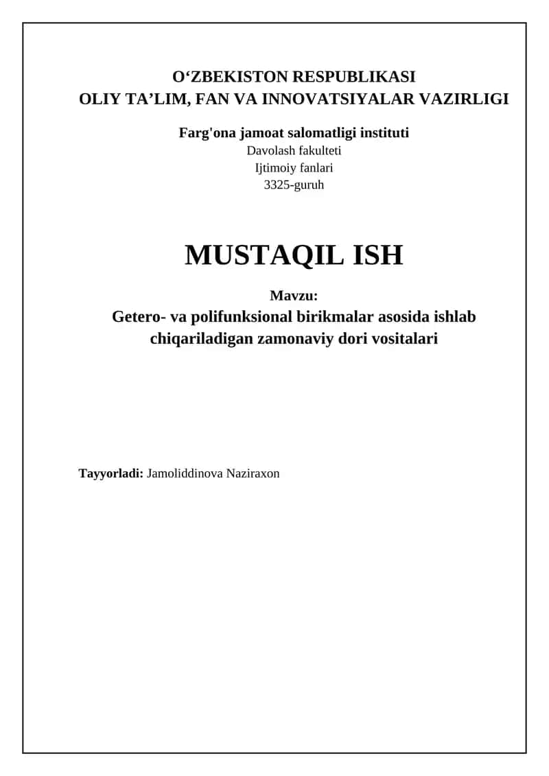 Getero- va polifunksional birikmalar: ta'rif, turlari va xossalari 1