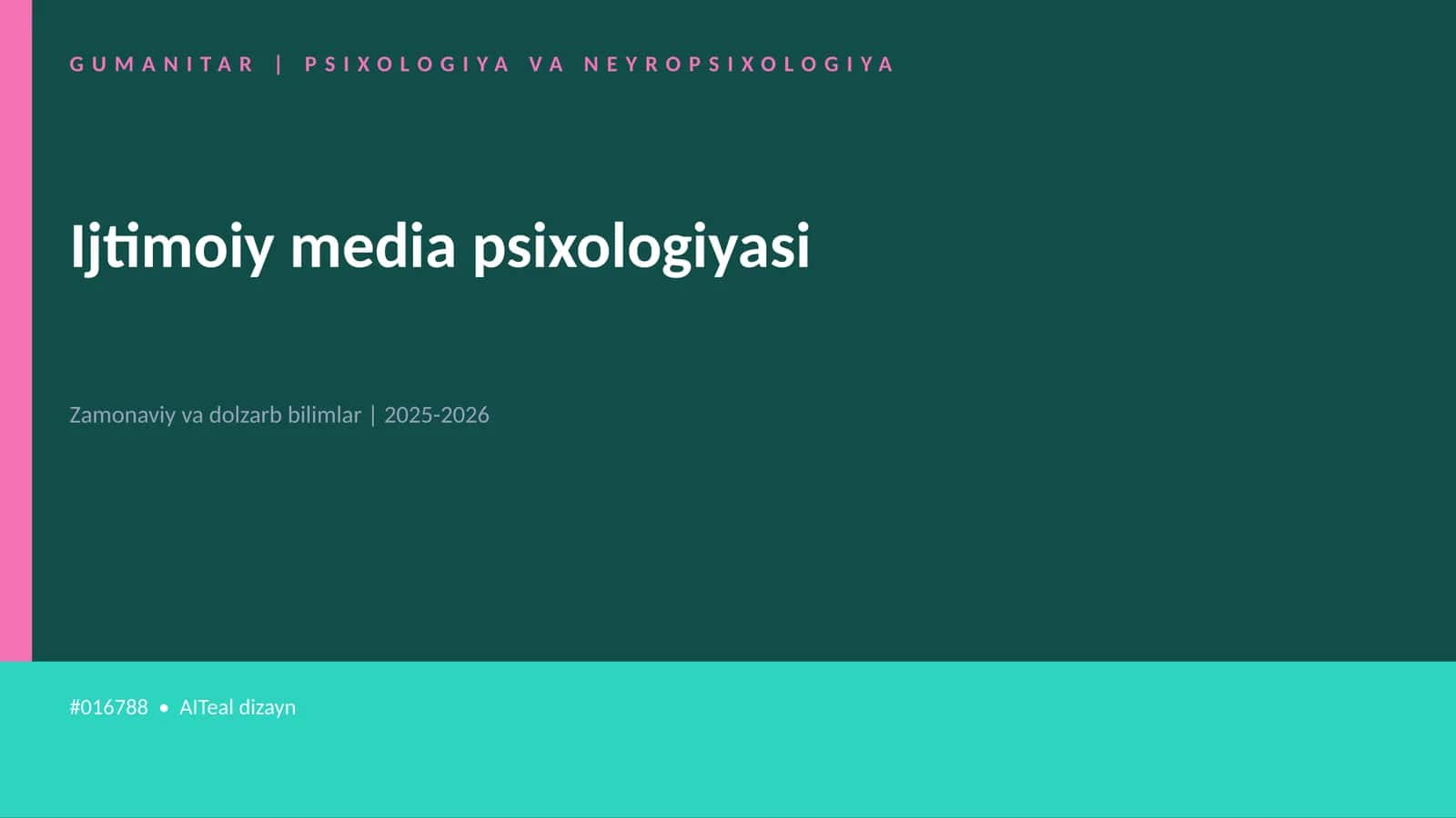 Ijtimoiy media psixologiyasi 1