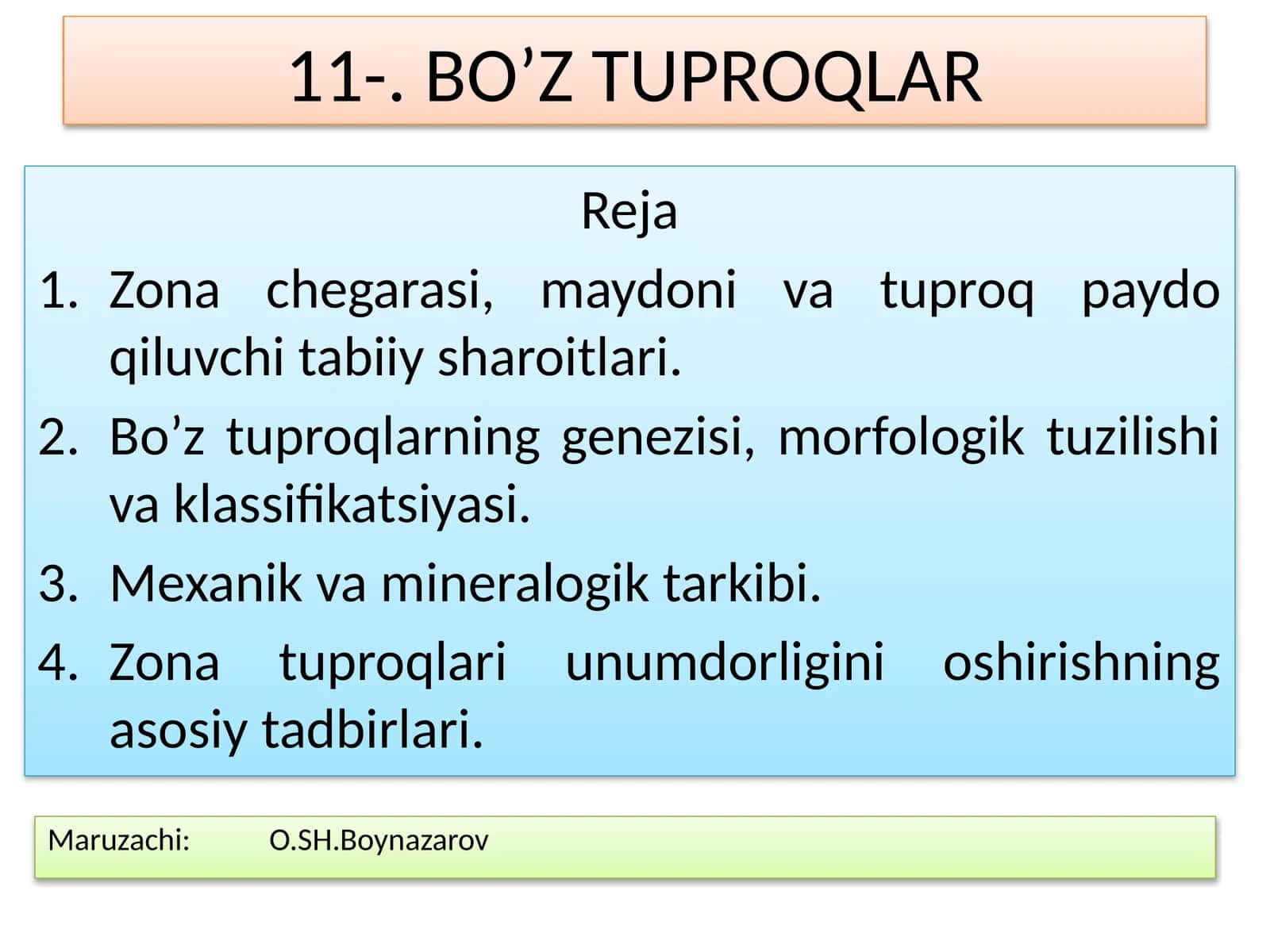 BO’Z TUPROQLAR 1